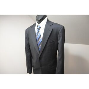 Pal Zileri Pinstripe Suit Men Size 44L 36x32 Gray 2-Piece Pleated Cuffed Exc